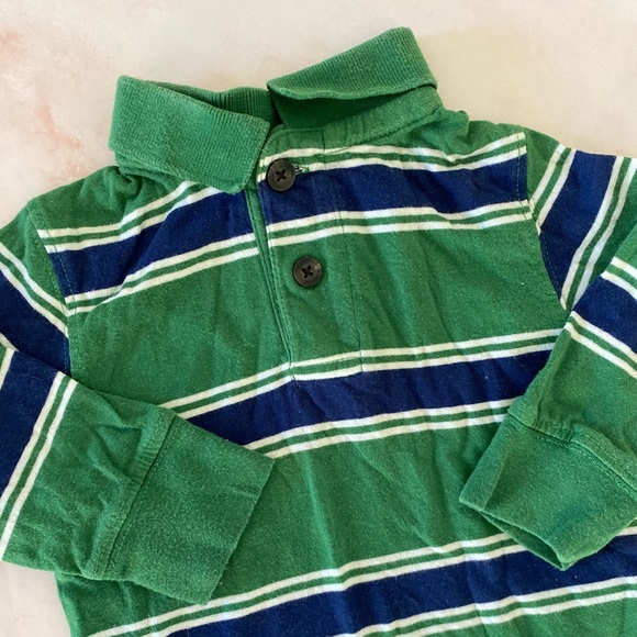 Green Striped Rugby Shirt | 9-12 Months - Picture 3 of 6